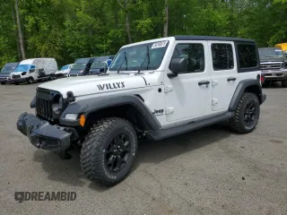 2021 Jeep Wrangler Unlimited Sport S z VIN 1C4HJXDN3MW731183, wystawiony jako Copart lot #56769575 z przebiegiem 34 624 mil mil oraz Szkoda całkowita • Salvage title. Historia ofert i sprzedaży dostępna na DreamBid. Obrazek 1.