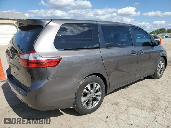 2017 Toyota Sienna L with VIN 5TDZZ3DC5HS818593, listed as a Copart auction lot 56942894 with 114,359 mi miles and Salvage Title. Bid and sale history available at DreamBid. Image 3.