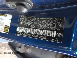 2011 Toyota Prius I with VIN JTDKN3DU2B0261397, listed as a IAAI auction lot 41955885 with 189,938 mi miles and . Bid and sale history available at DreamBid. Image 9.