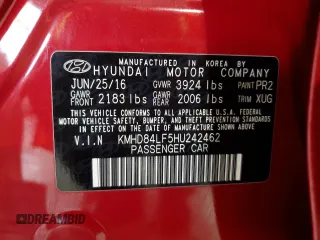 2017 Hyundai Elantra Value Edition z VIN KMHD84LF5HU242462, wystawiony jako Copart lot #55328265 z przebiegiem 83 224 mil mil oraz Szkody całkowita. Historia ofert i sprzedaży dostępna na DreamBid. Obrazek 12.