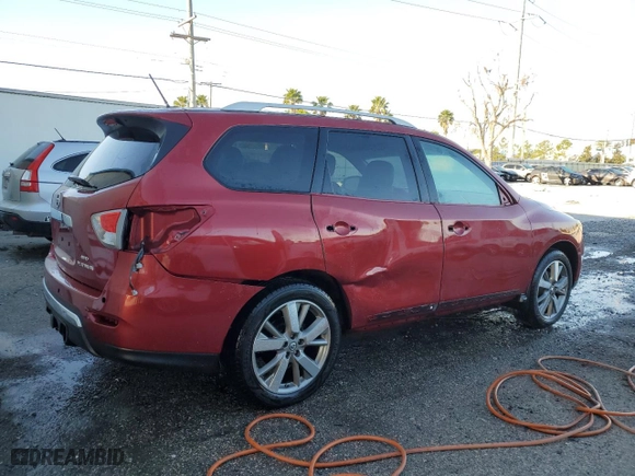 2014 Nissan Pathfinder Platinum with VIN 5N1AR2MM7EC635768, listed as a Copart auction lot 48727595 with 182,270 mi miles and Salvage Title. Bid and sale history available at carsss.com. Image 3.