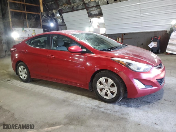 2016 Hyundai Elantra SE with VIN KMHDH4AE7GU606843, listed as a Copart auction lot 52169655 with 97,783 mi miles and Salvage Title. Bid and sale history available at carsss.com. Image 4.