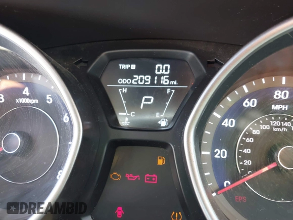 2011 Hyundai Elantra GLS with VIN 5NPDH4AE2BH045135, listed as a IAAI auction lot 39955171 with 209,116 mi miles. Bid and sale history available at carsss.com. Image 7.