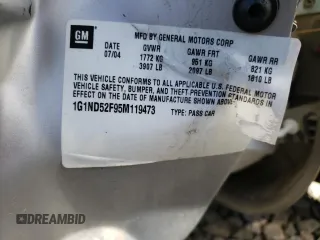 2005 Chevrolet Classic with VIN 1G1ND52F95M119473, listed as a Copart auction lot 88807605 with 240,350 mi miles and Salvage Title. Bid and sale history available at carsss.com. Image 12.
