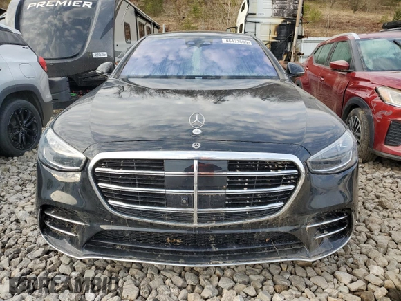 2022 Mercedes-Benz S-Class S 500 with VIN W1K6G6DB1NA142983, listed as a Copart auction lot 46433605 with 0 mi miles and Salvage Title. Bid and sale history available at carsss.com. Image 5.