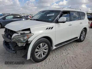 2012 Infiniti QX56 8-passenger with VIN JN8AZ2NC8C9317165, listed as a Copart auction lot 76693664 with 167,243 mi miles and Salvage Title. Bid and sale history available at carsss.com. Image 1.