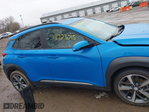 2020 Hyundai Kona Ultimate with VIN KM8K5CA54LU428684, listed as a IAAI auction lot 41723215 with 80,917 mi miles. Bid and sale history available at carsss.com. Image 13.