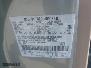 2007 Ford Escape XLS with VIN 1FMYU92Z77KB08603, listed as a IAAI auction lot 41858410 with 144,830 mi miles. Bid and sale history available at carsss.com. Image 9.