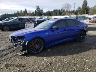2023 Acura TLX Type S with VIN 19UUB7F06PA001753, listed as a Copart auction lot 48762215 with 30,879 mi miles and Salvage Title. Bid and sale history available at carsss.com. Image 1.