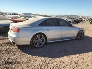 2013 Audi S8 with VIN WAUD2AFD6DN032694, listed as a Copart auction lot 84891194 with 140,120 mi miles and Salvage Title. Bid and sale history available at carsss.com. Image 3.