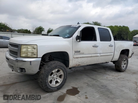2013 Chevrolet Silverado 1500 LT with VIN 3GCPKSE76DG154143, listed as a Copart auction lot 53521685 with 180,628 mi miles and Salvage Title. Bid and sale history available at DreamBid. Image 1.