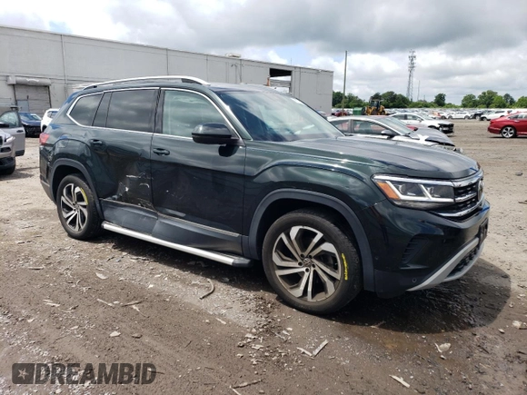 2021 Volkswagen Atlas SEL Premium with VIN 1V2TR2CA8MC516807, listed as a Copart auction lot 56819505 with 65,111 mi miles and Salvage title. Bid and sale history available at DreamBid. Image 4.