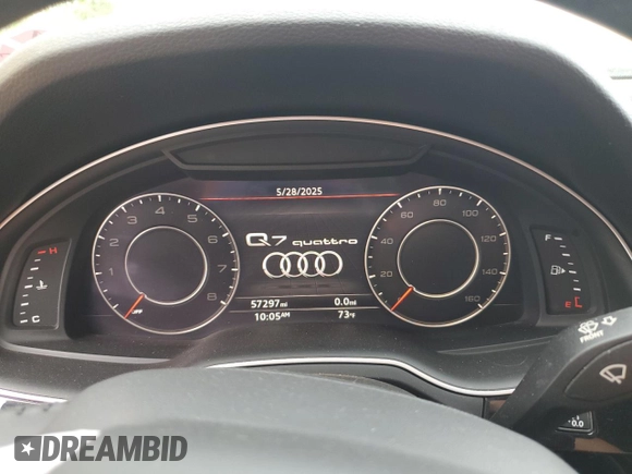 2019 Audi Q7 Prestige with VIN WA1VAAF76KD033457, listed as a Copart auction lot 58704735 with 57,297 mi miles and Salvage title. Bid and sale history available at DreamBid. Image 9.
