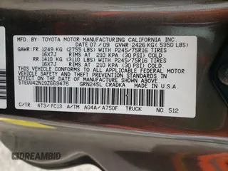 2009 Toyota Tacoma with VIN 5TEUU42N19Z669476, listed as a Copart auction lot 52532225 with 116,089 mi miles and Clean Title. Bid and sale history available at carsss.com. Image 12.