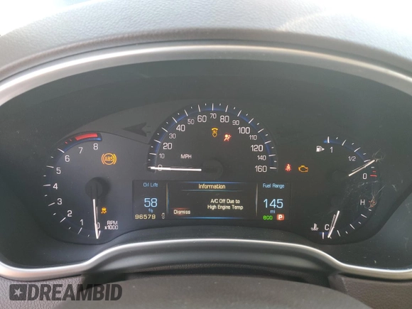 2013 Cadillac SRX Performance Collection with VIN 3GYFNDE39DS568052, listed as a Copart auction lot 52027255 with 96,579 mi miles and Salvage Title. Bid and sale history available at carsss.com. Image 9.