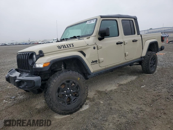 2022 Jeep Gladiator Willys Sport z VIN 1C6HJTAG8NL167359, wystawiony jako Copart lot #51088715 z przebiegiem 28 454 mil mil oraz Szkoda całkowita • Salvage title. Historia ofert i sprzedaży dostępna na DreamBid. Obrazek 1.