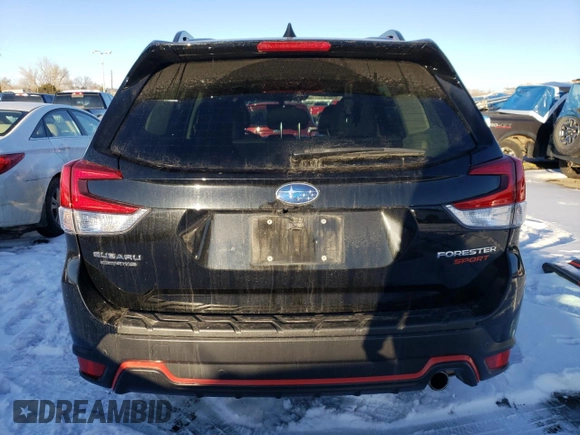 2022 Subaru Forester Sport with VIN JF2SKAJC0NH444796, listed as a Copart auction lot 89358415 with 20,512 mi miles and Salvage Title. Bid and sale history available at carsss.com. Image 6.