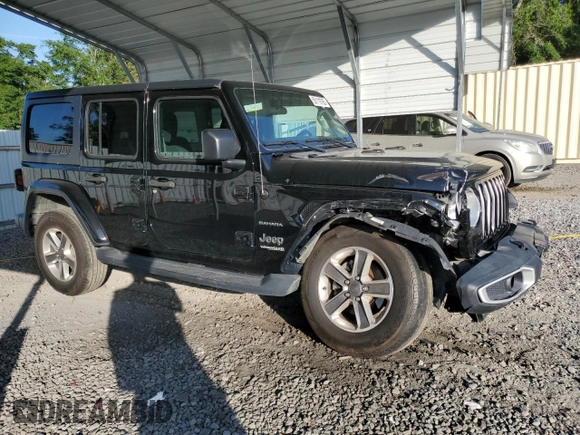 2021 Jeep Wrangler Unlimited Sahara with VIN 1C4HJXEN3MW539731, listed as a Copart auction lot 55119785 with 84,054 mi miles and Salvage title. Bid and sale history available at DreamBid. Image 4.