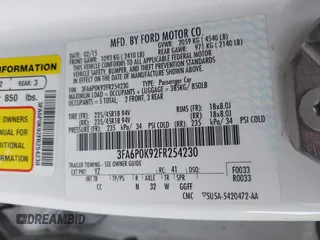 2015 Ford Fusion Titanium with VIN 3FA6P0K92FR254230, listed as a IAAI auction lot 41778494 with 199,944 mi miles. Bid and sale history available at carsss.com. Image 9.
