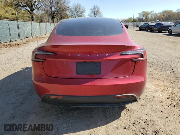2025 Tesla Model 3 Long Range z VIN 5YJ3E1EA7SF906723, wystawiony jako Copart lot #53521795 z przebiegiem 5 115 mil mil oraz Szkoda całkowita • Salvage title. Historia ofert i sprzedaży dostępna na DreamBid. Obrazek 6.