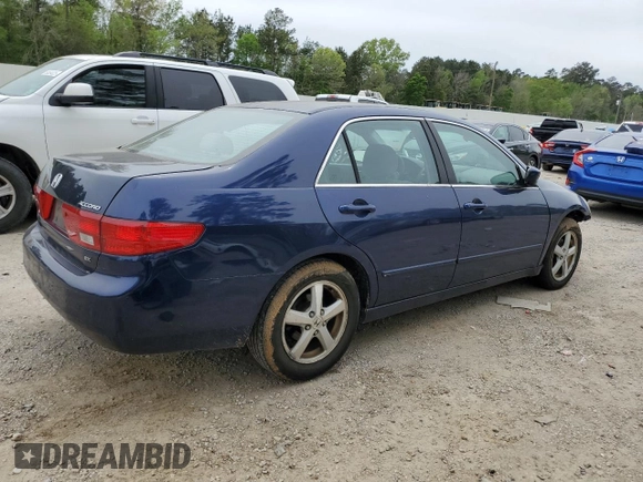 2005 Honda Accord EX with VIN 1HGCM567X5A079182, listed as a Copart auction lot 50696665 with 186,410 mi miles and Salvage Title. Bid and sale history available at DreamBid. Image 3.