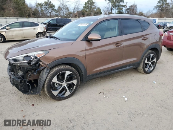 2016 Hyundai Tucson Limited with VIN KM8J33A20GU099902, listed as a Copart auction lot 43022115 with 86,966 mi miles and Salvage Title. Bid and sale history available at DreamBid. Image 1.