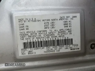 2009 Mitsubishi Galant ES z VIN 4A3AB36F59E031768, wystawiony jako Copart lot #51874305 z przebiegiem 141 638 mil mil oraz Szkoda całkowita • Salvage title. Historia ofert i sprzedaży dostępna na DreamBid. Obrazek 14.