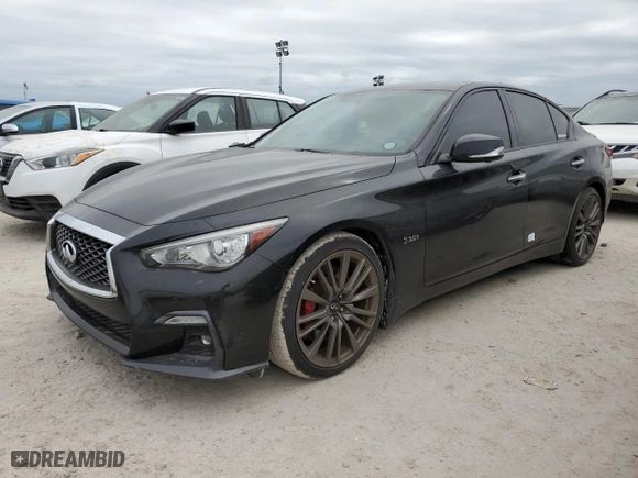 2020 Infiniti Q50 RED SPORT 400 with VIN JN1FV7AP9LM630390, listed as a Copart auction lot 76655404 with NaN miles and Non Repairable. Bid and sale history available at carsss.com. Image 1.