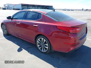 2015 Kia Optima SX Turbo with VIN 5XXGR4A64FG396164, listed as a IAAI auction lot 41682721 with 143,420 mi miles. Bid and sale history available at carsss.com. Image 3.