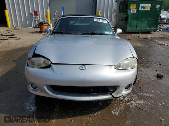 2005 Mazda MX-5 Miata LS with VIN JM1NB353X50410512, listed as a Copart auction lot 59663705 with 111,767 mi miles and Salvage title. Bid and sale history available at DreamBid. Image 5.