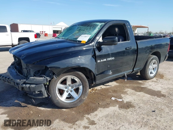2012 Ram 1500 Express with VIN 3C6JD7AT4CG163056, listed as a IAAI auction lot 41793877 with 155,091 mi miles. Bid and sale history available at carsss.com. Image 2.