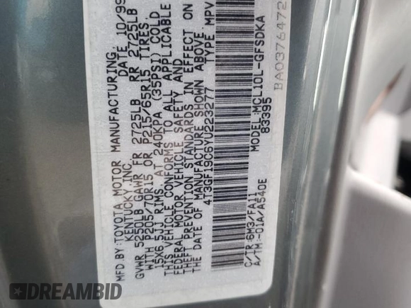 2000 Toyota Sienna CE with VIN 4T3GF19C6YU223277, listed as a Copart auction lot 78851224 with 229,405 mi miles and Salvage Title. Bid and sale history available at carsss.com. Image 13.