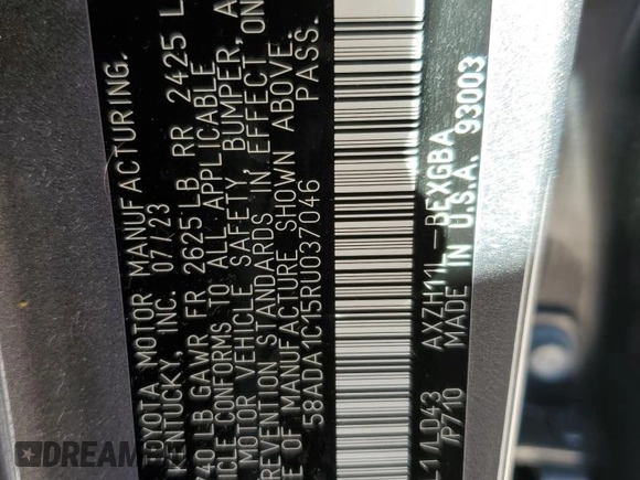 2024 Lexus ES 300h with VIN 58ADA1C15RU037046, listed as a Copart auction lot 79199074 with 18,135 mi miles and Salvage title. Bid and sale history available at DreamBid. Image 12.