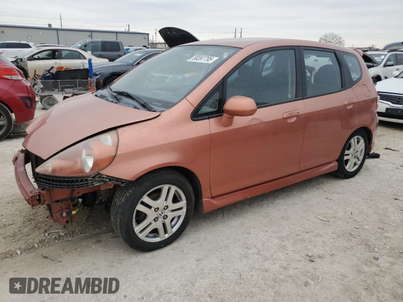 2007 Honda Fit Sport with VIN JHMGD38657S055456, listed as a Copart auction lot 89397795 with 249,679 mi miles and Salvage Title. Bid and sale history available at carsss.com. Image 1.