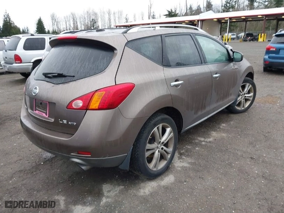 2009 Nissan Murano LE with VIN JN8AZ18W09W154215, listed as a IAAI auction lot 41642612 with 138,921 mi miles. Bid and sale history available at carsss.com. Image 4.