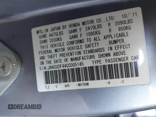 2012 Acura TSX with VIN JH4CU2F44CC005145, listed as a IAAI auction lot 42486948 with 145,035 mi miles and . Bid and sale history available at DreamBid. Image 9.
