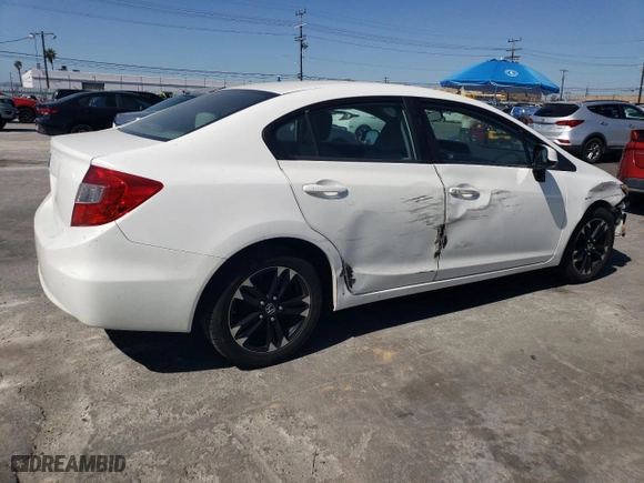 2012 Honda Civic Sdn LX with VIN 19XFB2F56CE391105, listed as a Copart auction lot 52382925 with 96,085 mi miles and Salvage Title. Bid and sale history available at carsss.com. Image 3.