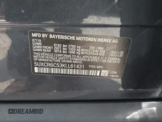 2019 BMW X5 xDrive40i with VIN 5UXCR6C53KLL61431, listed as a IAAI auction lot 42369908 with 105,300 mi miles and . Bid and sale history available at DreamBid. Image 9.