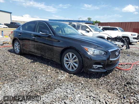 2015 Infiniti Q50 Premium with VIN JN1BV7AP3FM342903, listed as a Copart auction lot 56662055 with 124,154 mi miles and Salvage title. Bid and sale history available at DreamBid. Image 4.