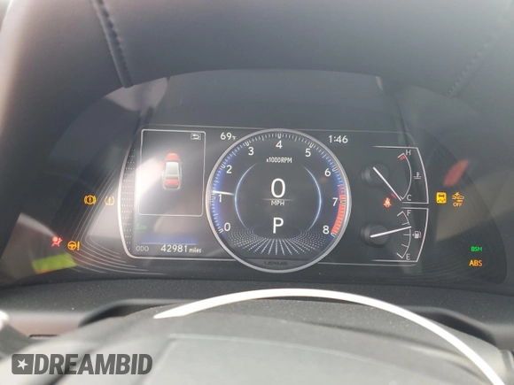 2021 Lexus ES 350 with VIN 58ADZ1B15MU098190, listed as a Copart auction lot 55865655 with 42,981 mi miles and Salvage Title. Bid and sale history available at DreamBid. Image 9.