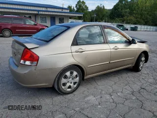 2009 Kia Spectra EX with VIN KNAFE222095618177, listed as a Copart auction lot 71357534 with 132,655 mi miles and Salvage Title. Bid and sale history available at carsss.com. Image 3.