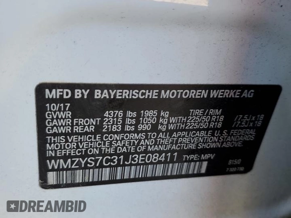 2018 MINI Countryman Cooper z VIN WMZYS7C31J3E08411, wystawiony jako Copart lot #43066195 z przebiegiem 39 451 mil mil oraz Szkoda całkowita • Salvage title. Historia ofert i sprzedaży dostępna na DreamBid. Obrazek 13.