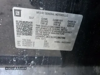 2018 Chevrolet Suburban Premier z VIN 1GNSCJKC6JR195796, wystawiony jako Copart lot #71455954 z przebiegiem Nie podano mil oraz Szkoda całkowita • Salvage title. Historia ofert i sprzedaży dostępna na DreamBid. Obrazek 13.