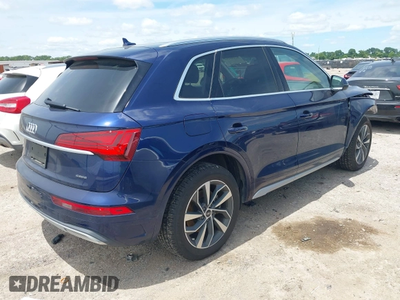 2021 Audi Q5 Premium with VIN WA1AAAFY7M2004975, listed as a IAAI auction lot 42190283 with 56,810 mi miles and . Bid and sale history available at DreamBid. Image 4.
