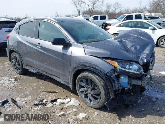 2022 Honda HR-V Sport with VIN 3CZRU6H10NM727178, listed as a IAAI auction lot 41921282 with 44,626 mi miles. Bid and sale history available at carsss.com. Image 1.