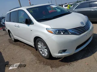 2017 Toyota Sienna XLE with VIN 5TDDZ3DC5HS150577, listed as a IAAI auction lot 42431875 with 108,275 mi miles and . Bid and sale history available at DreamBid. Image 1.