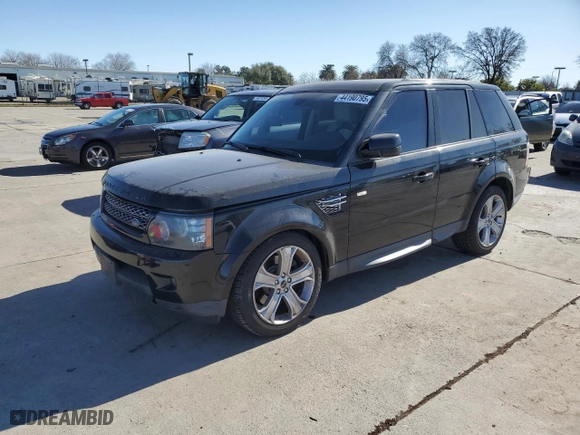 2012 Land Rover Range Rover Sport HSE LUX with VIN SALSK2D42CA756898, listed as a Copart auction lot 44190795 with 108,475 mi miles and Salvage Title. Bid and sale history available at carsss.com. Image 1.