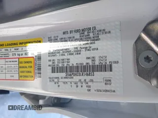 2020 Ford Fusion SE with VIN 3FA6P0HD3LR146853, listed as a IAAI auction lot 41618626 with 54,265 mi miles and . Bid and sale history available at DreamBid. Image 9.