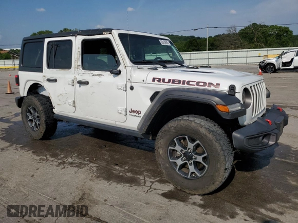 2019 Jeep Wrangler Unlimited Rubicon with VIN 1C4HJXFGXKW613269, listed as a Copart auction lot 62428605 with 56,270 mi miles and Salvage title. Bid and sale history available at DreamBid. Image 4.