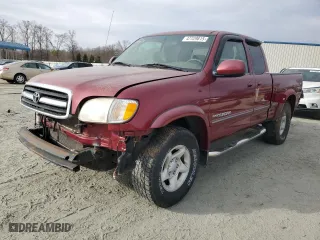 2001 Toyota Tundra Ltd with VIN 5TBBT48151S214199, listed as a Copart auction lot 47729815 with 165,256 mi miles and Salvage Title. Bid and sale history available at carsss.com. Image 1.